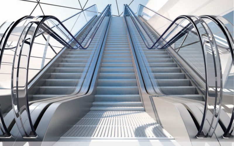 Escalator cleaning with our Step 110 stair cleaning machine